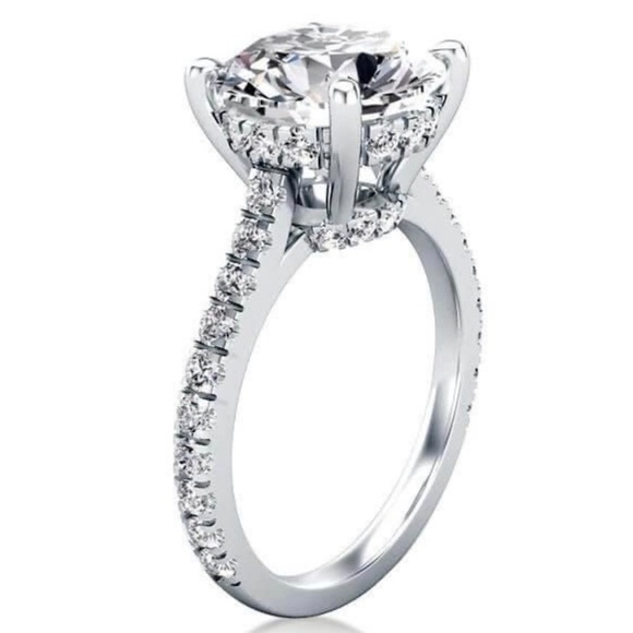 Italo Pear Cut Engagement Rings Sets In Sterling Silver - Picture 4 of 11